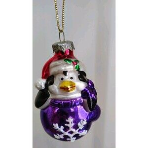 Thomas Pacconi Museum Series Penguin Purple Glass Christmas Ornament Vintage